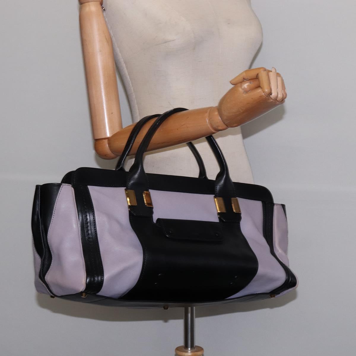 Chloe Alice Hand Bag Leather Purple Gold Auth hk3001