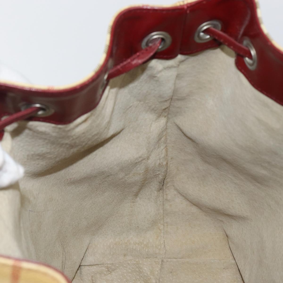 BURBERRY Nova Check Shoulder Bag PVC Beige Auth hk3007