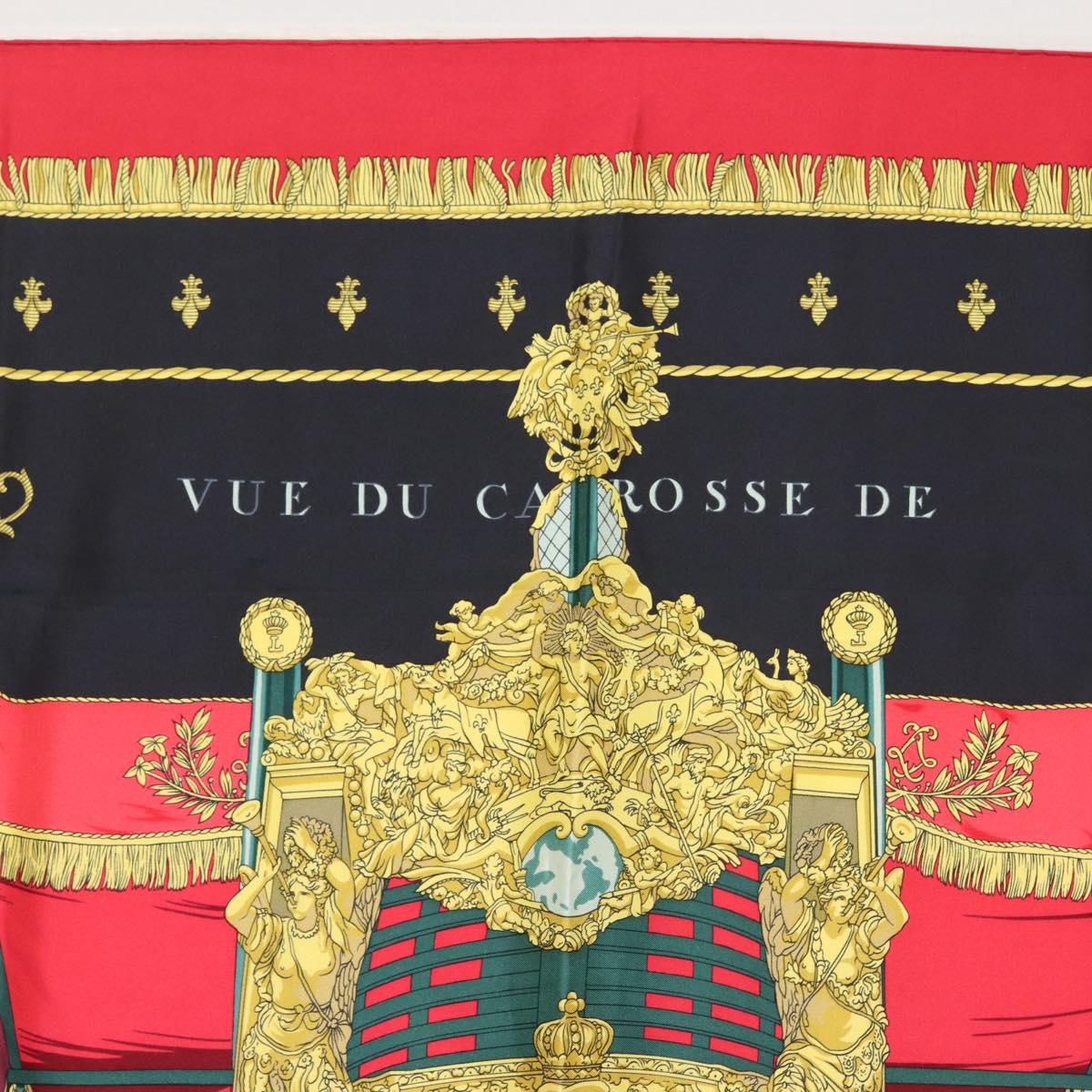 HERMES Carre 90 Scarf ""VUE DU CAROSSE DE LA GALERE LA REALE "" Silk Auth hk3012