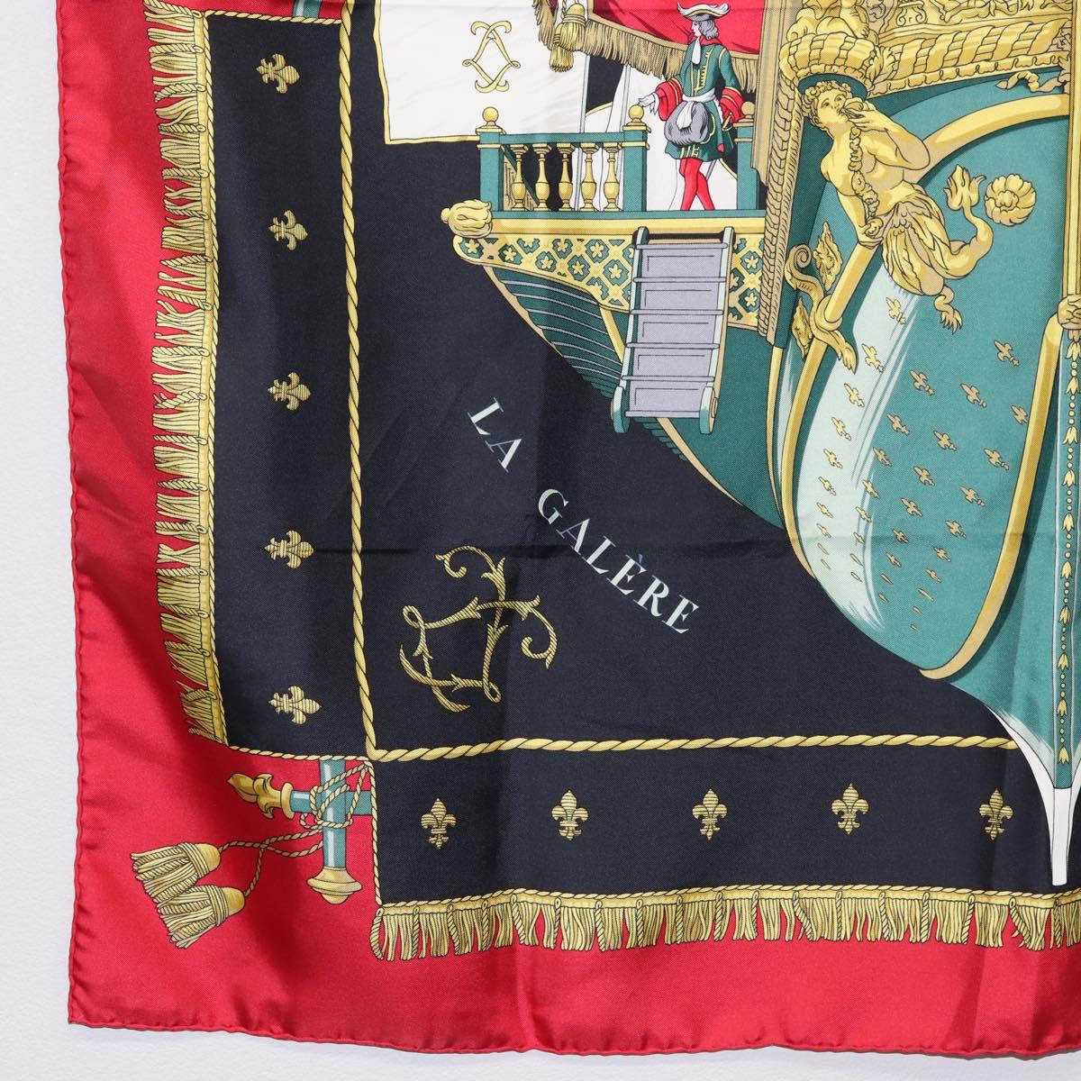 HERMES Carre 90 Scarf ""VUE DU CAROSSE DE LA GALERE LA REALE "" Silk Auth hk3012