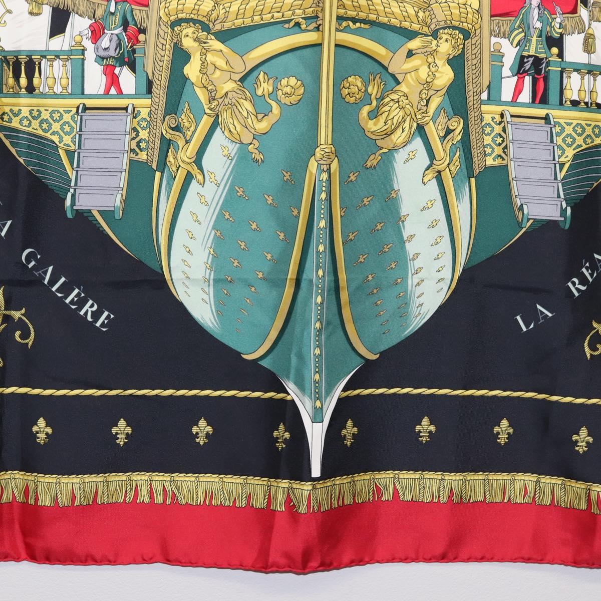 HERMES Carre 90 Scarf ""VUE DU CAROSSE DE LA GALERE LA REALE "" Silk Auth hk3012