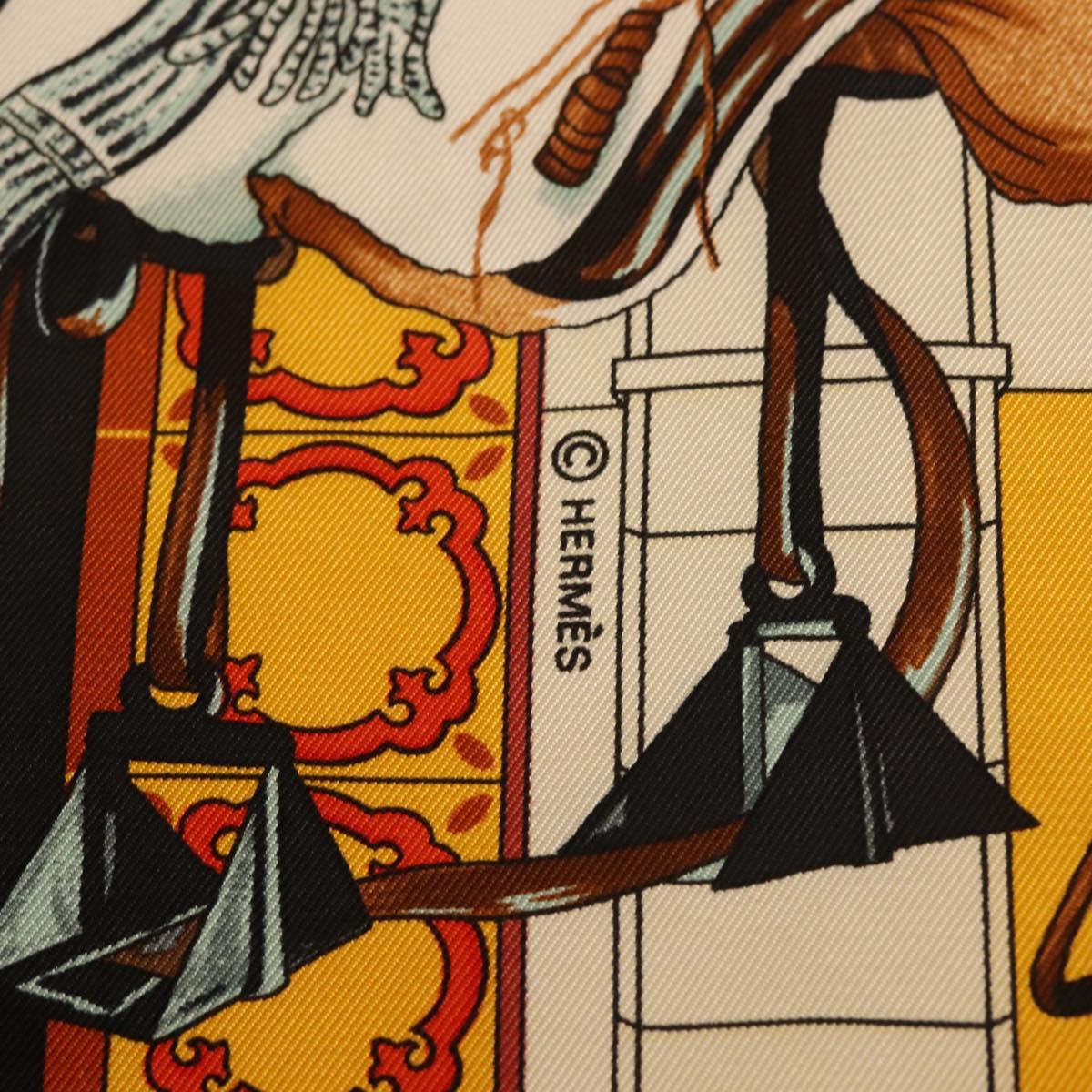 HERMES Carre 90 Scarf ""Real Escuela Andaluza Del Arte Ecuestre "" Auth hk3013