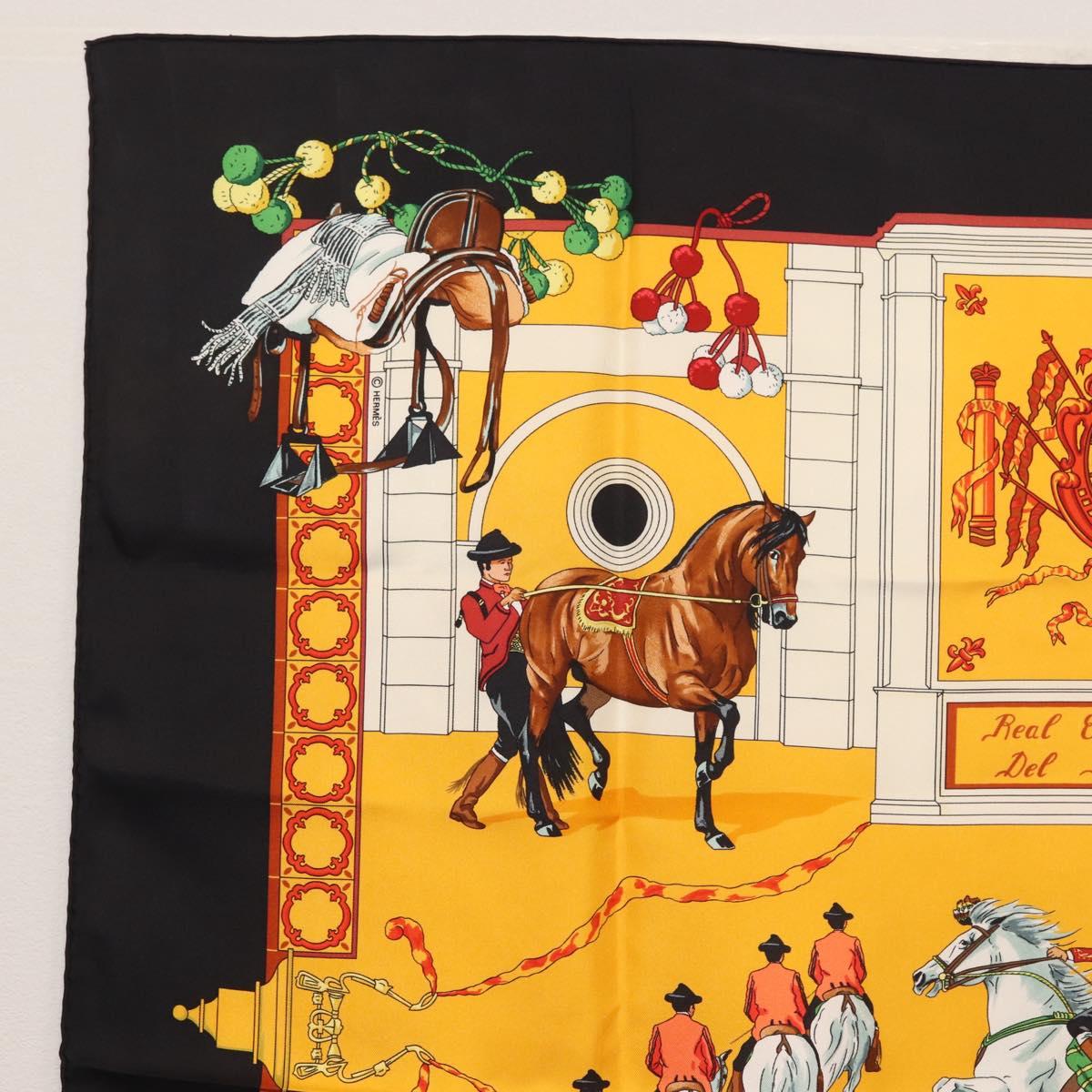 HERMES Carre 90 Scarf ""Real Escuela Andaluza Del Arte Ecuestre "" Auth hk3013