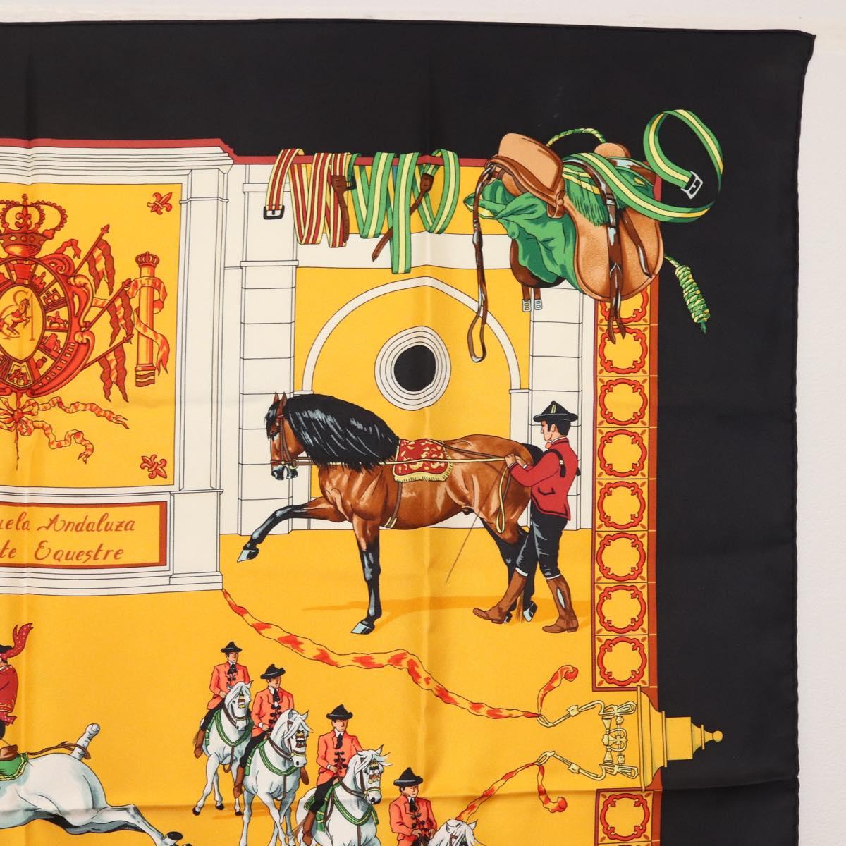 HERMES Carre 90 Scarf ""Real Escuela Andaluza Del Arte Ecuestre "" Auth hk3013