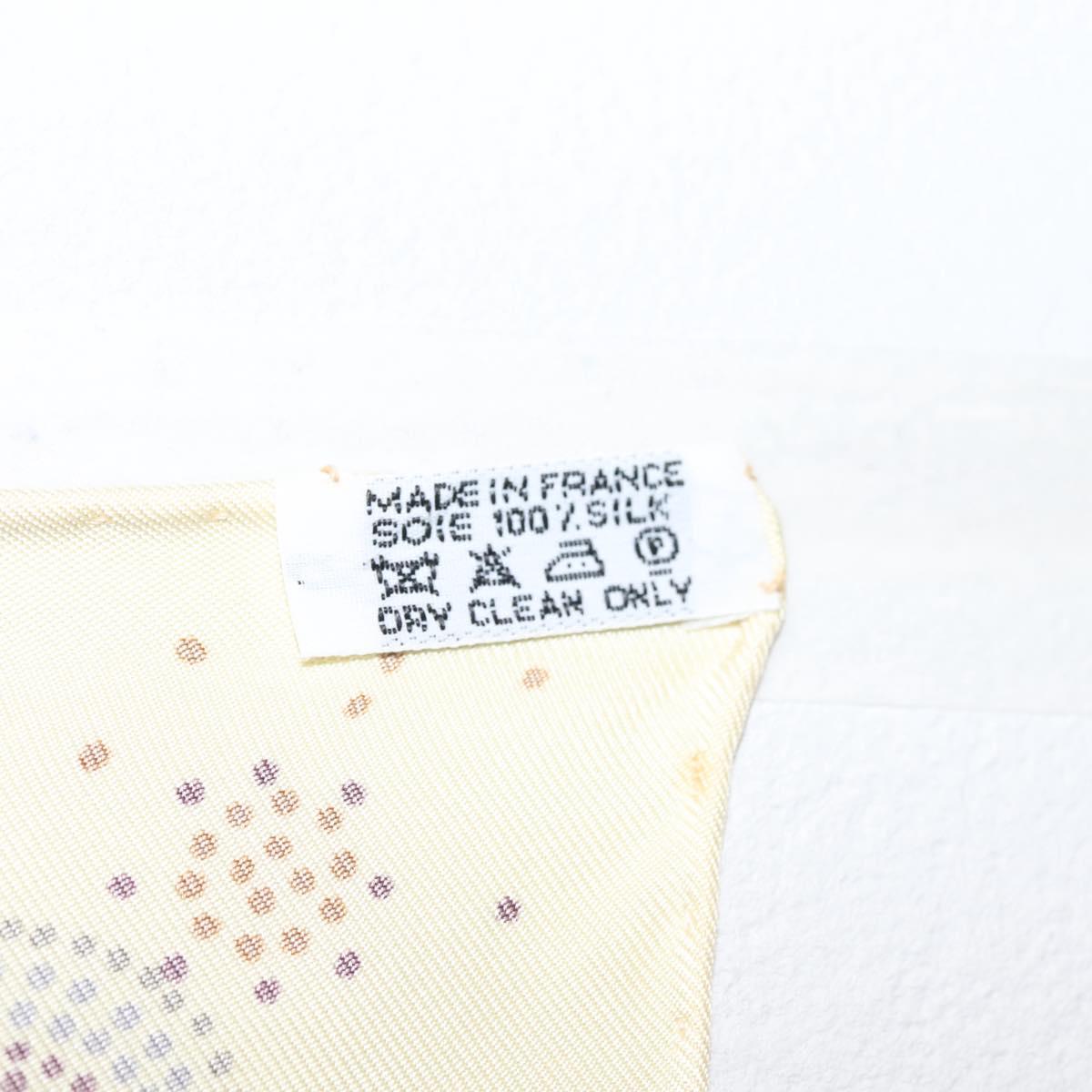HERMES Carre 90 Scarf ""REVE D'AUSTRALIE "" Silk Yellow Auth hk3014