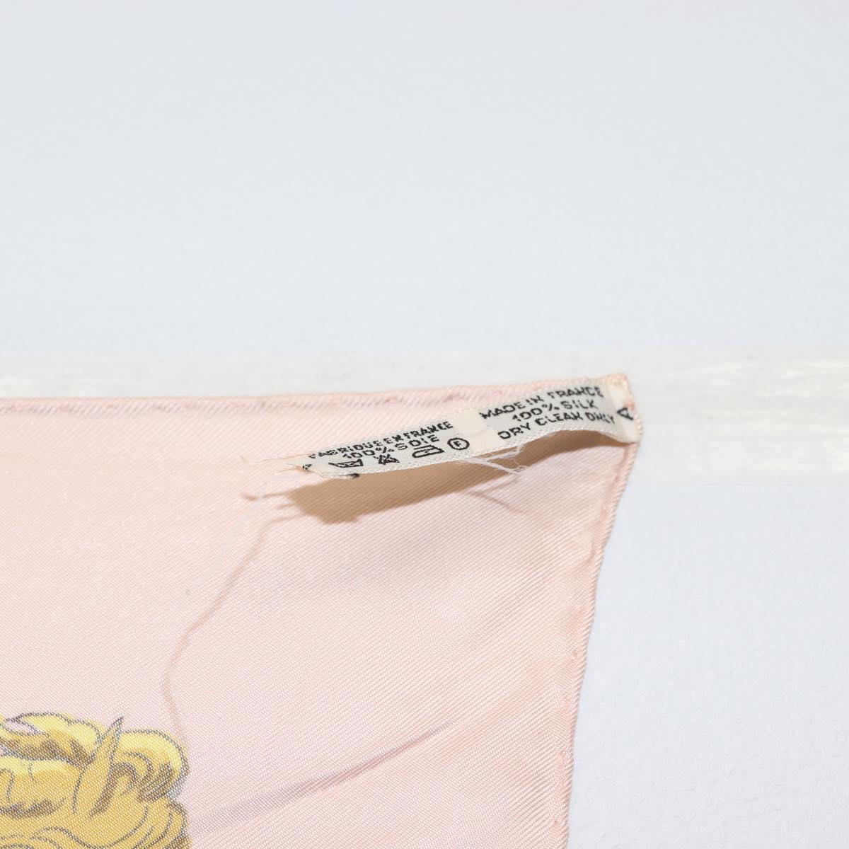 HERMES Carre 90 Scarf ""LA PROMENADE"" Silk Pink Auth hk3017