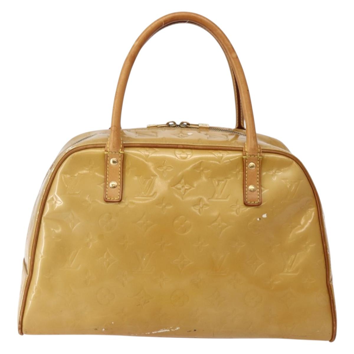 LOUIS VUITTON Monogram Vernis Tompkins Square Hand Bag Beige M91149 Auth hk3021