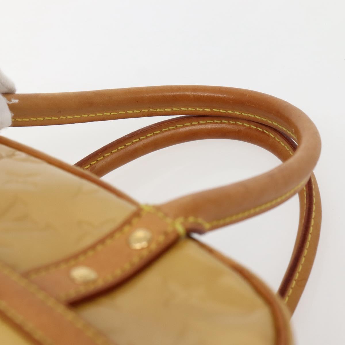 LOUIS VUITTON Monogram Vernis Tompkins Square Hand Bag Beige M91149 Auth hk3021