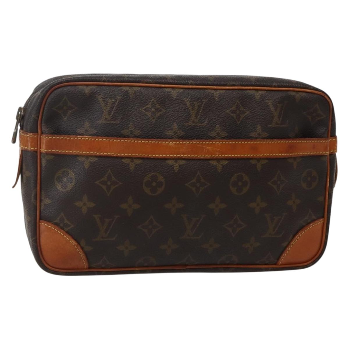 LOUIS VUITTON Monogram Compiegne 28 Clutch Bag M51845 LV Auth hk3024