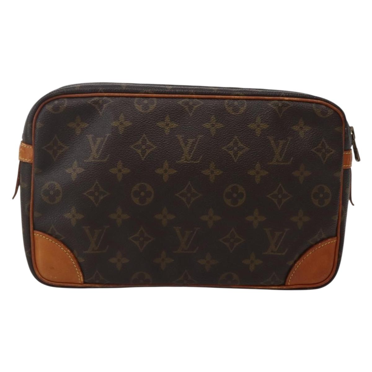 LOUIS VUITTON Monogram Compiegne 28 Clutch Bag M51845 LV Auth hk3024