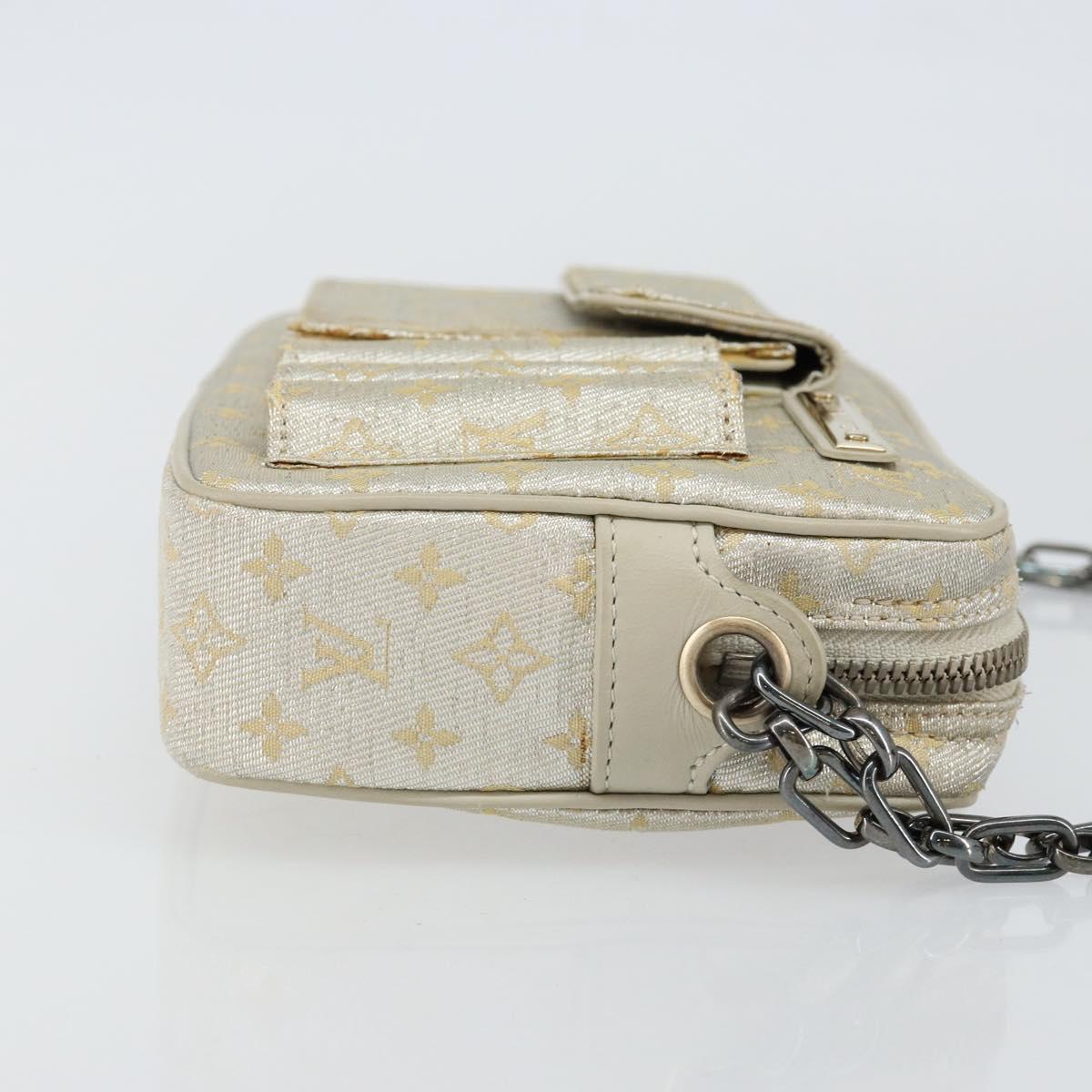 LOUIS VUITTON Monogram Shine McKenna Shoulder Bag Gold M92363 LV Auth hk3048