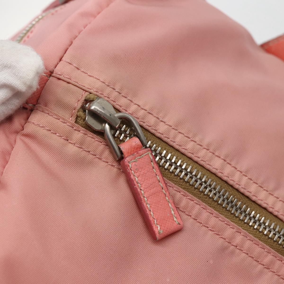 PRADA Hand Bag Nylon Pink Silver Auth hk3055