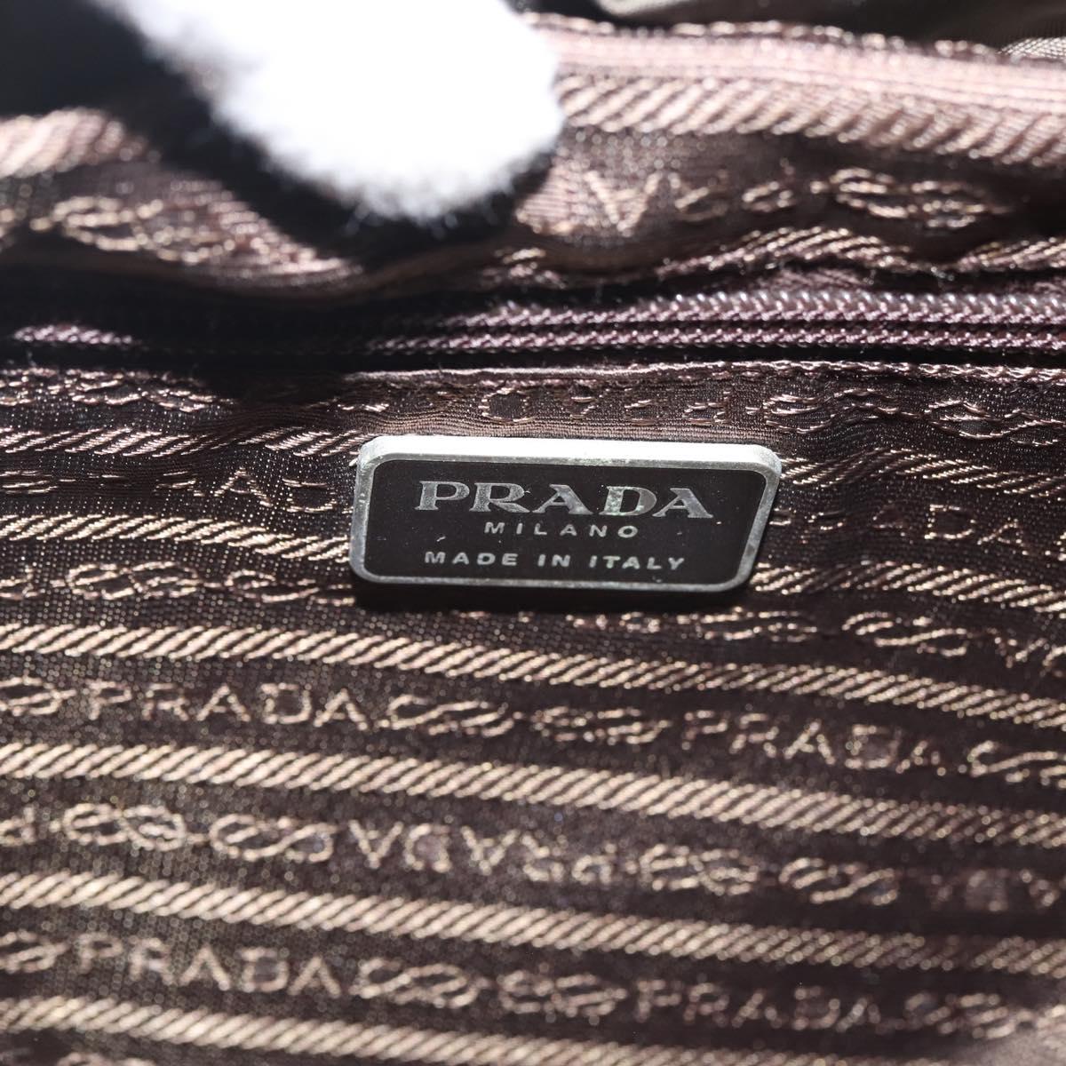 PRADA Backpack Nylon Khaki Silver Auth hk3056