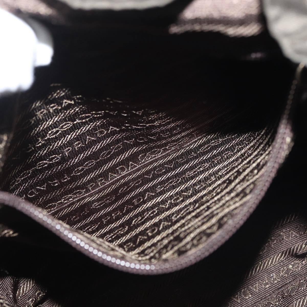 PRADA Backpack Nylon Khaki Silver Auth hk3056