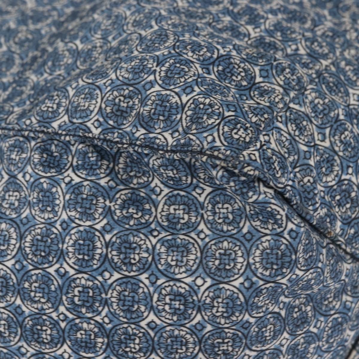 PRADA Tote Bag Nylon Blue Silver Auth hk3057