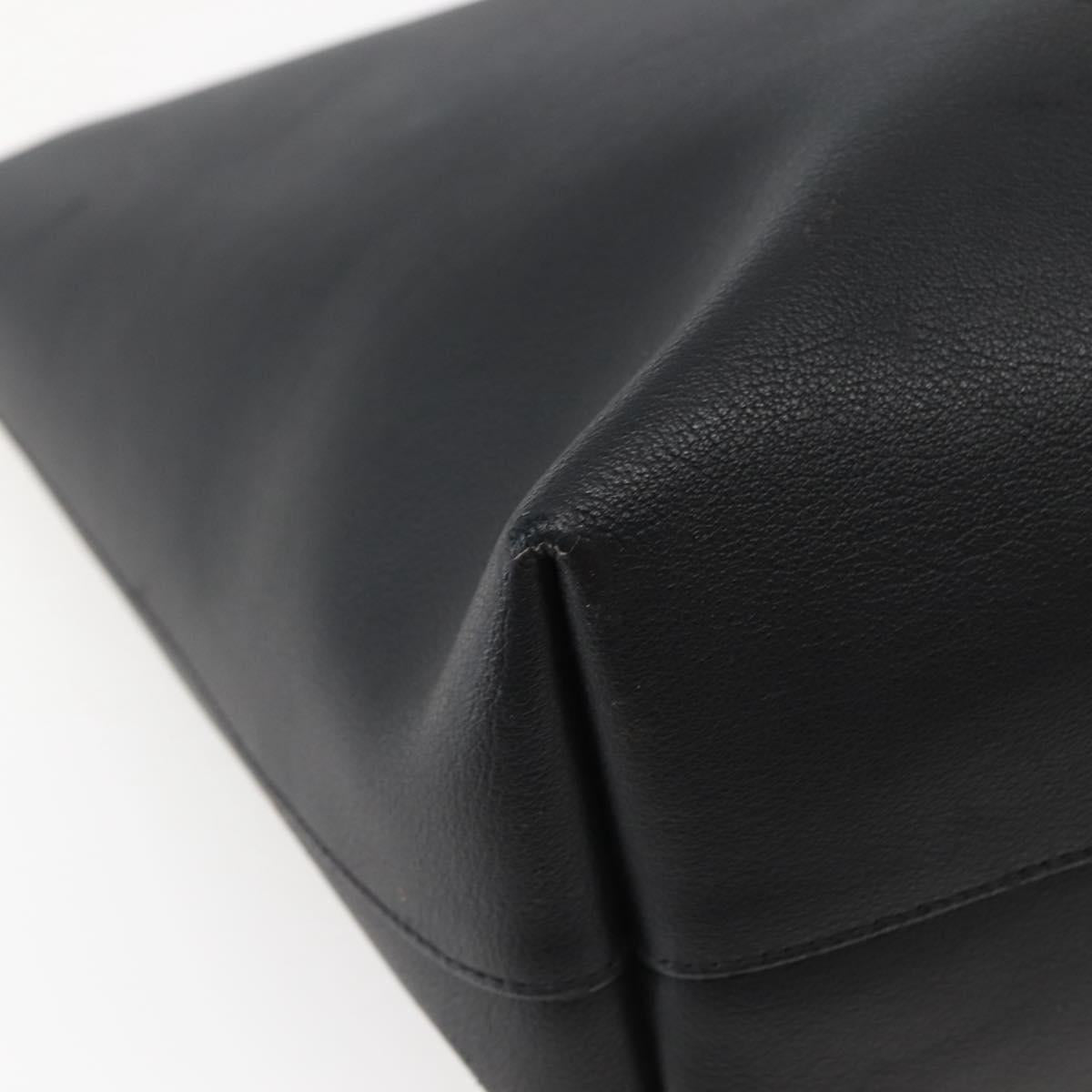SAINT LAURENT Tote Bag Leather Black Auth hk3059