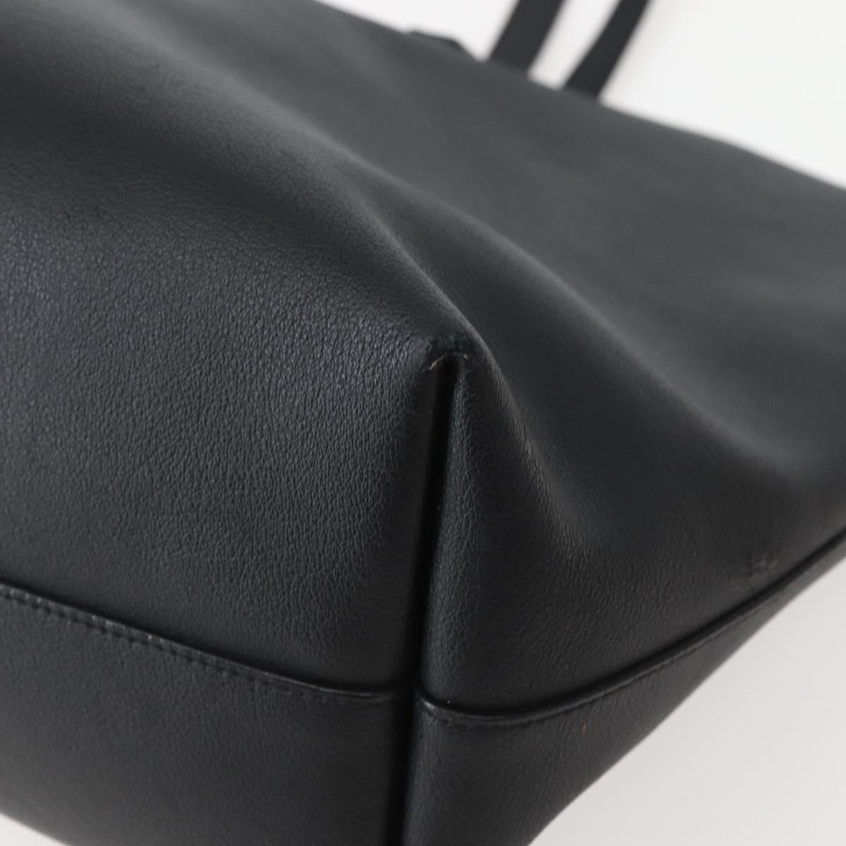 SAINT LAURENT Tote Bag Leather Black Auth hk3059