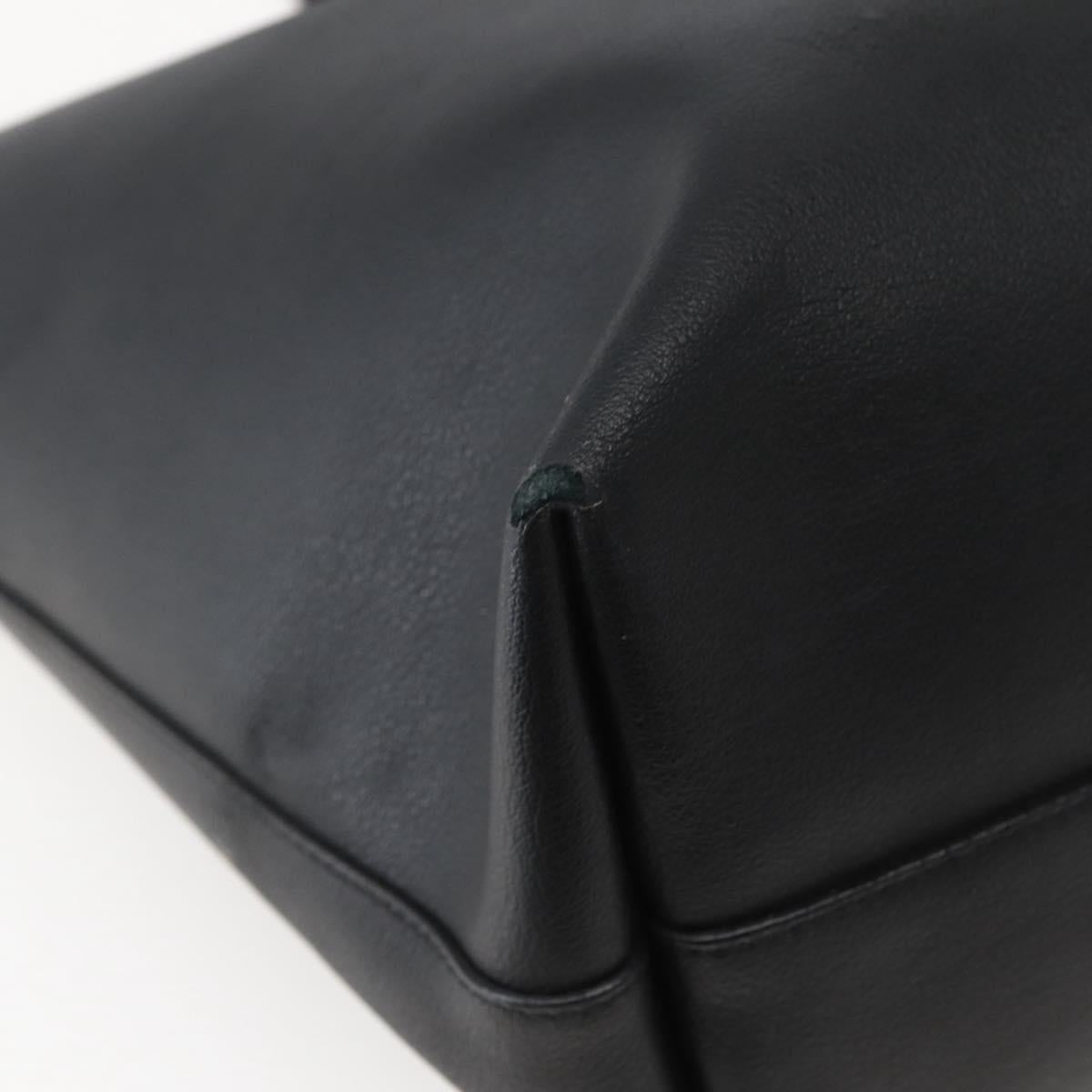 SAINT LAURENT Tote Bag Leather Black Auth hk3059
