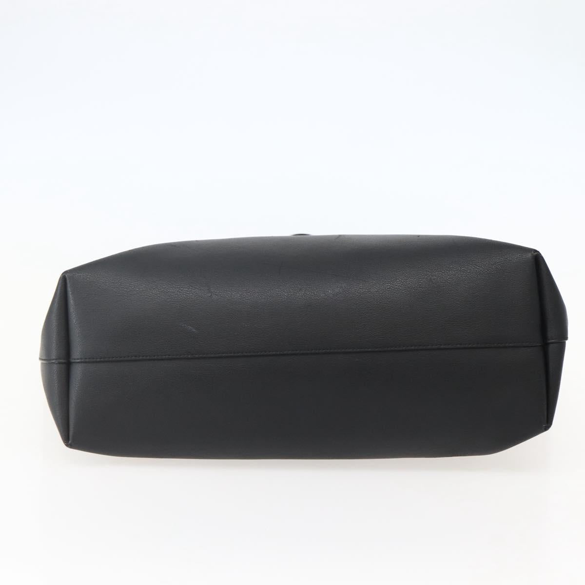 SAINT LAURENT Tote Bag Leather Black Auth hk3059
