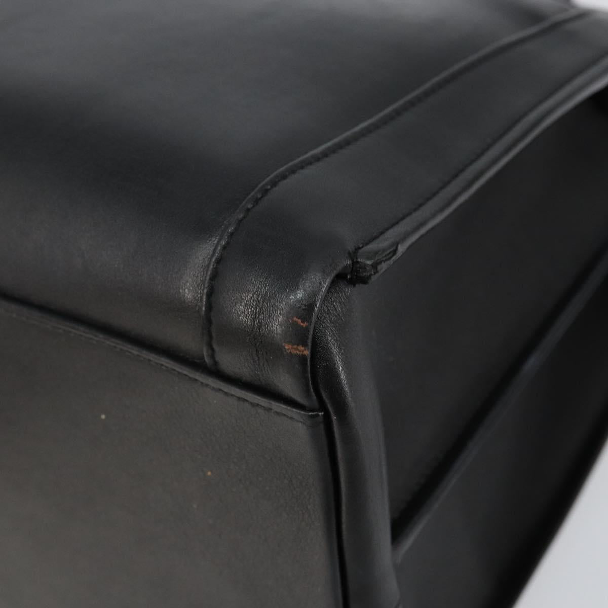 SAINT LAURENT Eastside Hand Bag Leather 2way Black Gold Auth hk3061