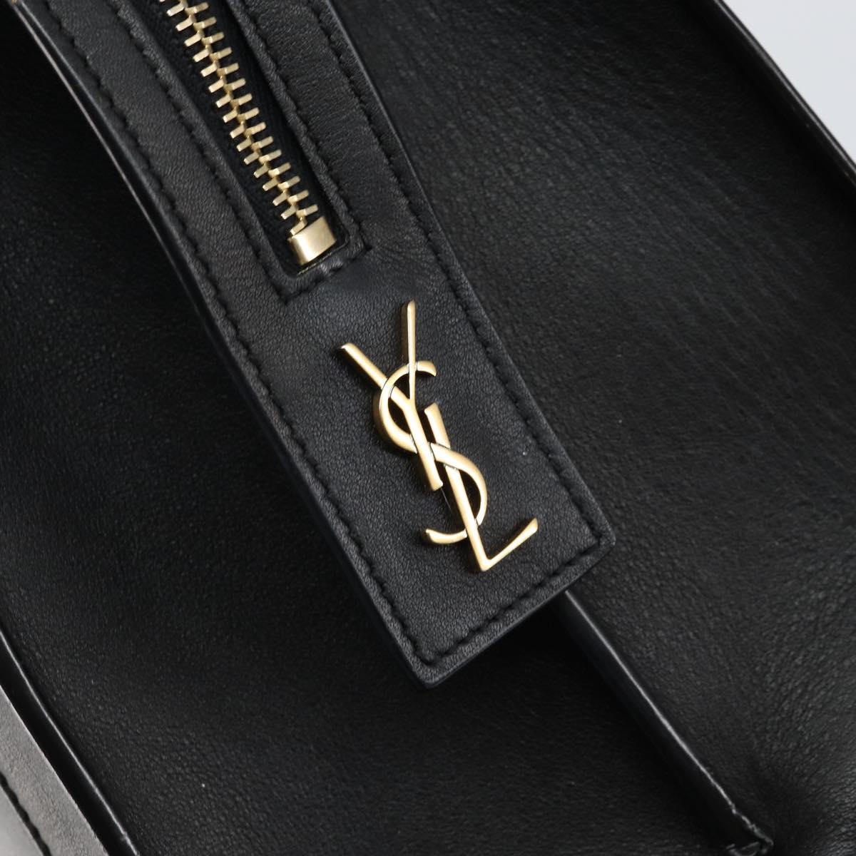 SAINT LAURENT Eastside Hand Bag Leather 2way Black Gold Auth hk3061