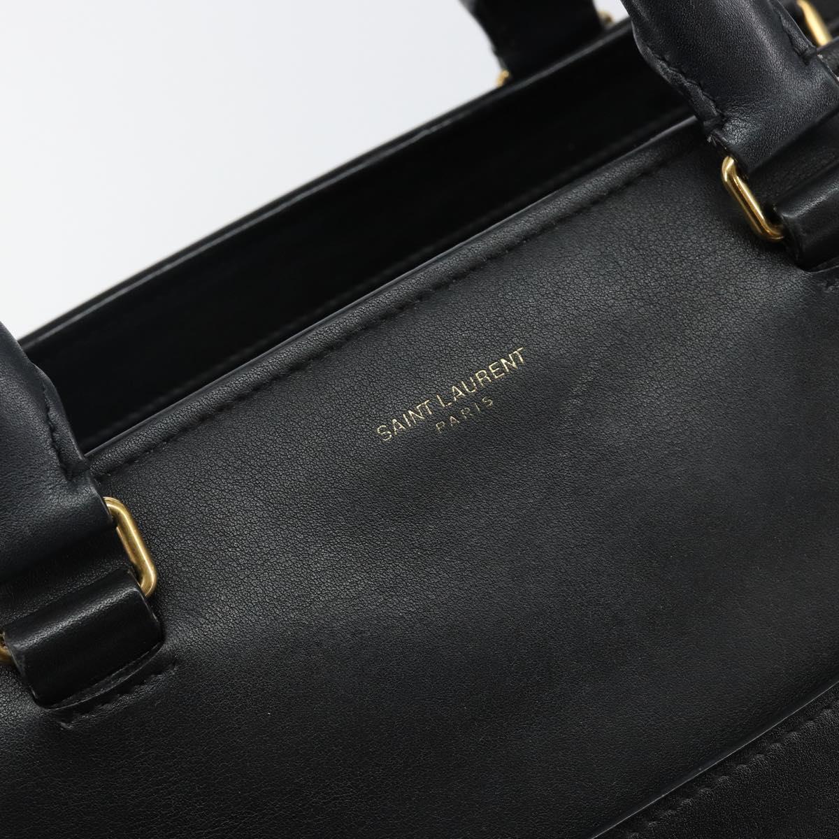 SAINT LAURENT Eastside Hand Bag Leather 2way Black Gold Auth hk3061