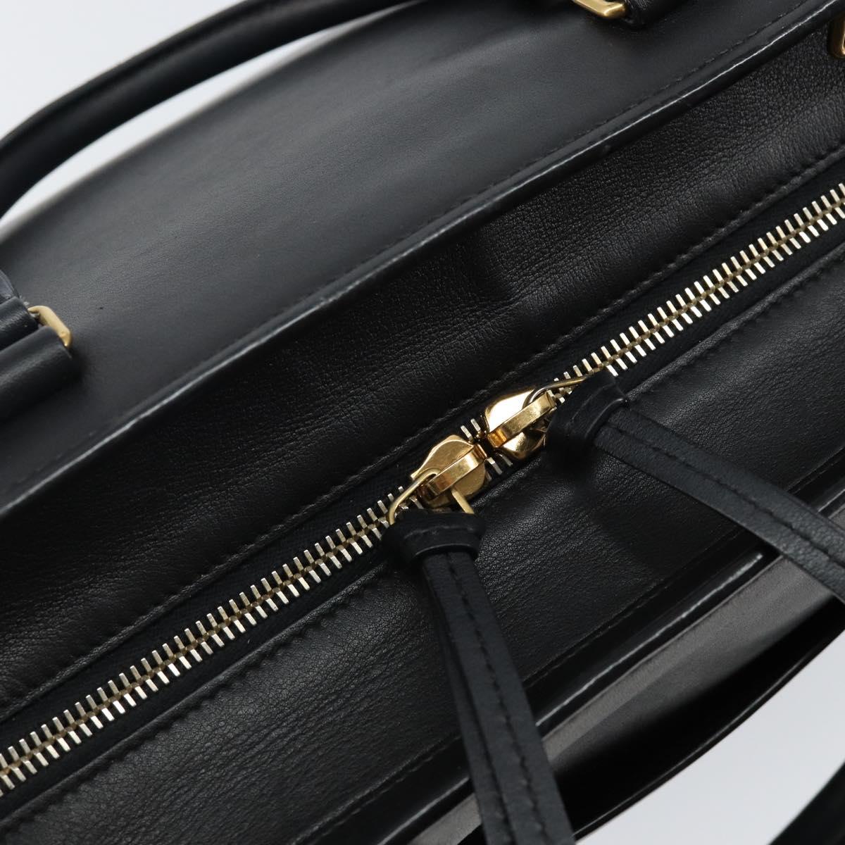 SAINT LAURENT Eastside Hand Bag Leather 2way Black Gold Auth hk3061