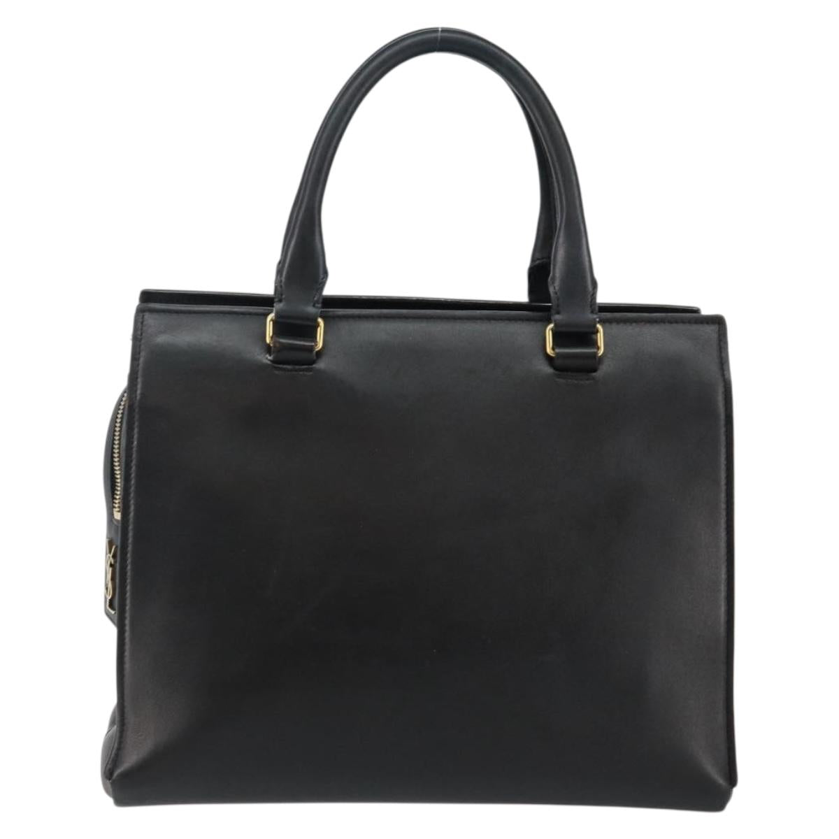 SAINT LAURENT Eastside Hand Bag Leather 2way Black Gold Auth hk3061