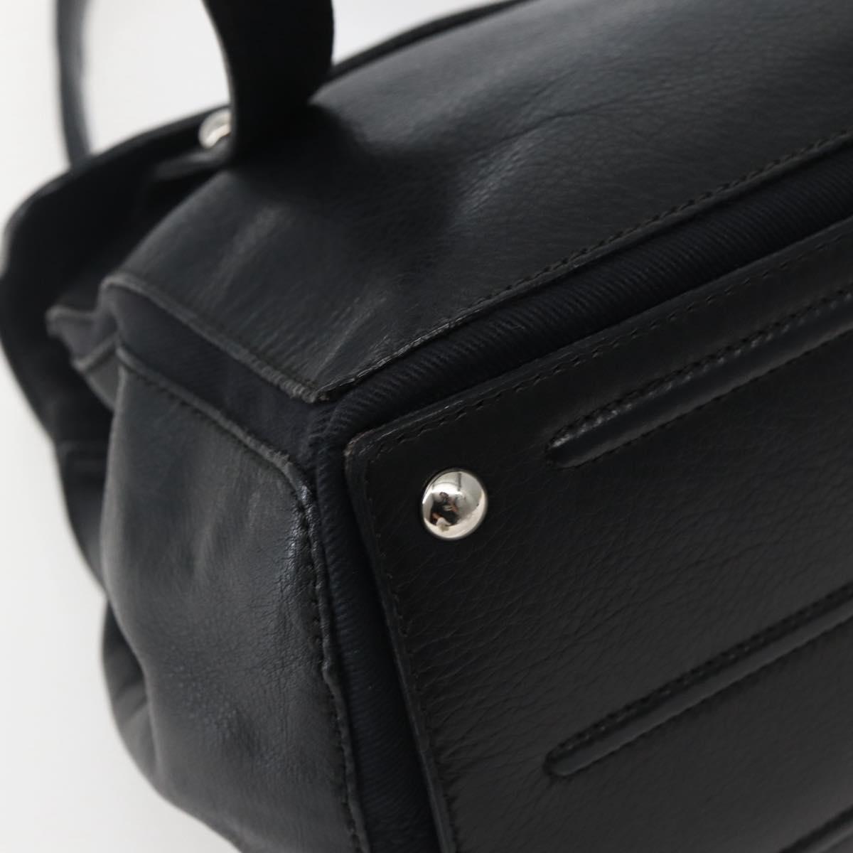 SAINT LAURENT Muse Toe Hand Bag Leather Black Silver 229680 Auth hk3062