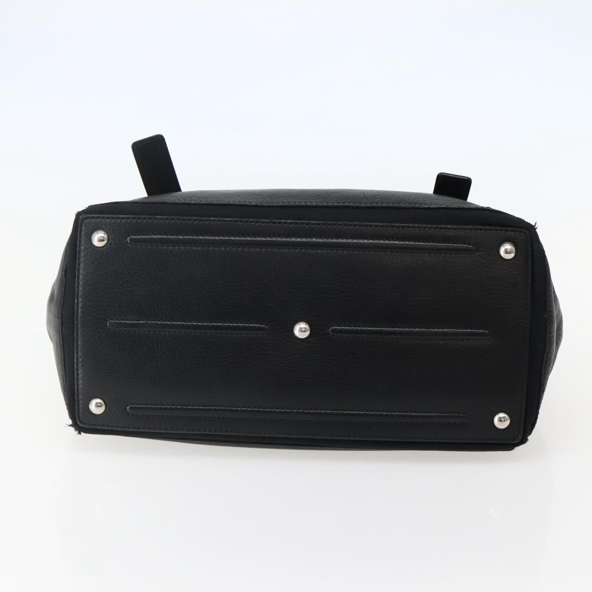 SAINT LAURENT Muse Toe Hand Bag Leather Black Silver 229680 Auth hk3062