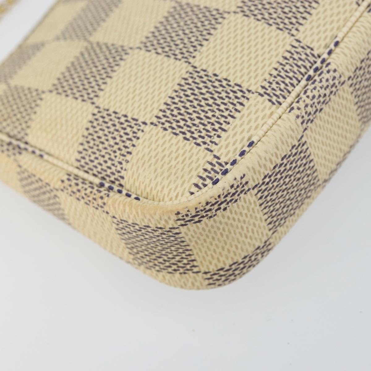 LOUIS VUITTON Damier Azur Mini Pochette Accessoires Pouch N63005 LV Auth hk3071