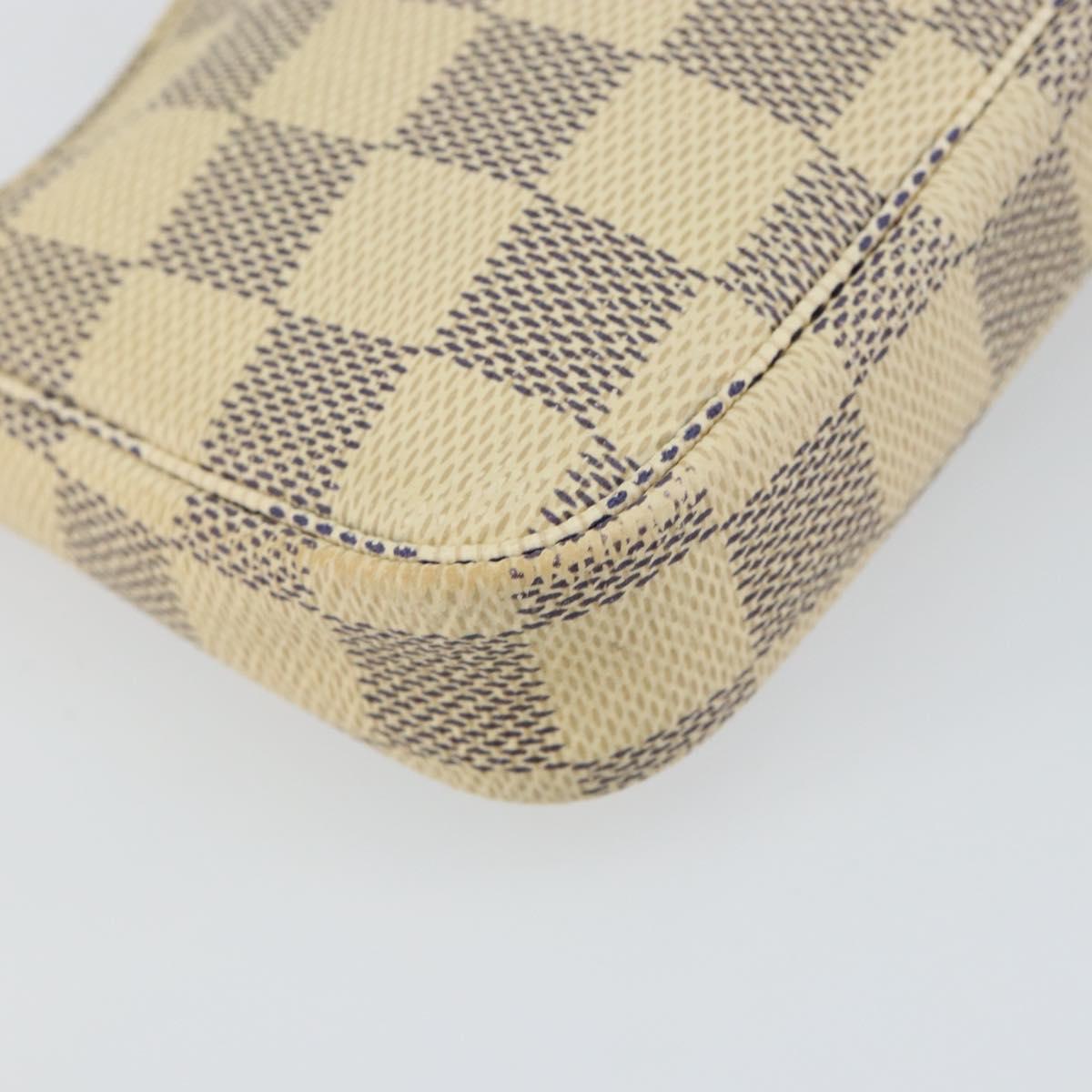 LOUIS VUITTON Damier Azur Mini Pochette Accessoires Pouch N63005 LV Auth hk3071