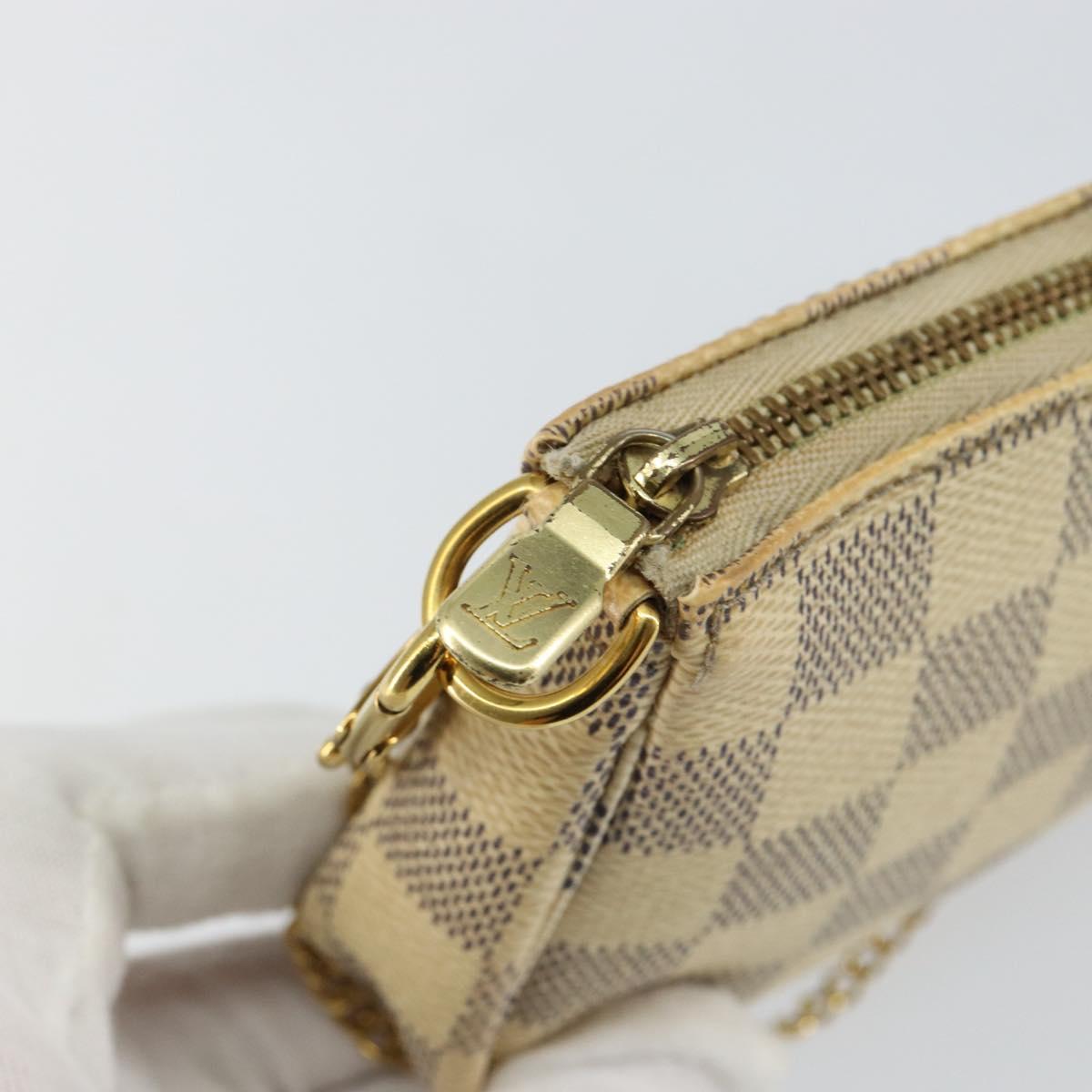 LOUIS VUITTON Damier Azur Mini Pochette Accessoires Pouch N63005 LV Auth hk3071