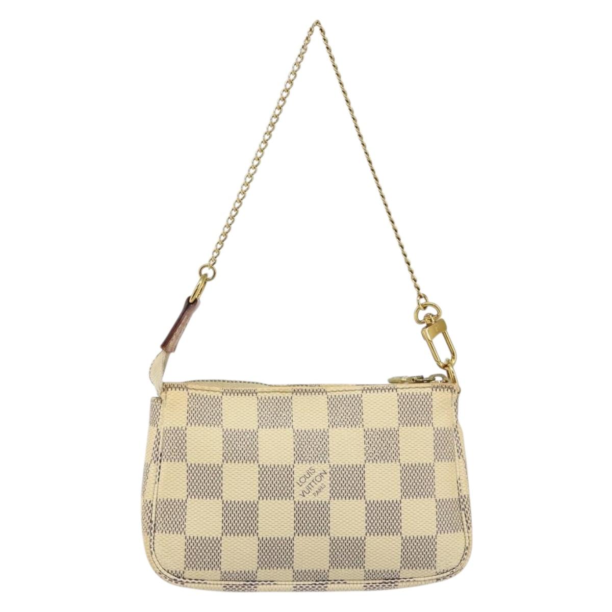 LOUIS VUITTON Damier Azur Mini Pochette Accessoires Pouch N63005 LV Auth hk3071