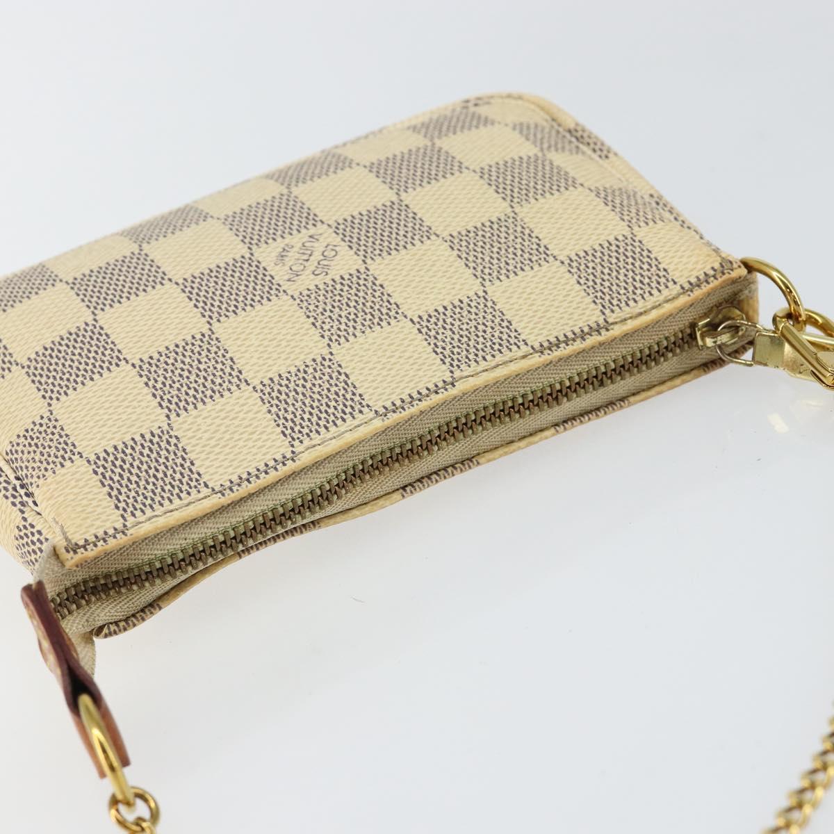 LOUIS VUITTON Damier Azur Mini Pochette Accessoires Pouch N63005 LV Auth hk3071