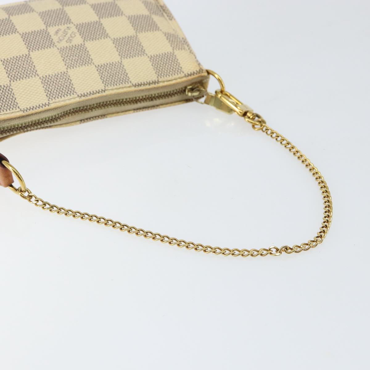 LOUIS VUITTON Damier Azur Mini Pochette Accessoires Pouch N63005 LV Auth hk3071
