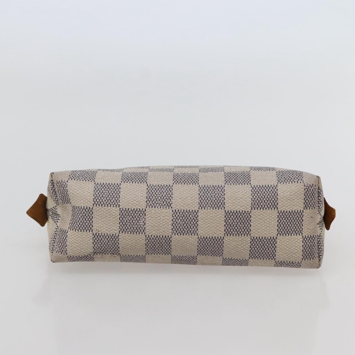 LOUIS VUITTON Damier Azur Pochette Cosmetic PM Pouch N60024 LV Auth hk3072