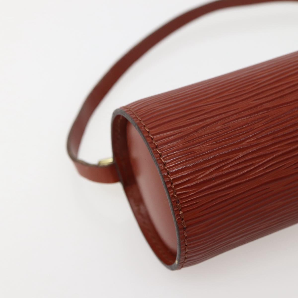 LOUIS VUITTON Epi Soufflot Pouch Accessory Pouch Brown LV Auth hk3075