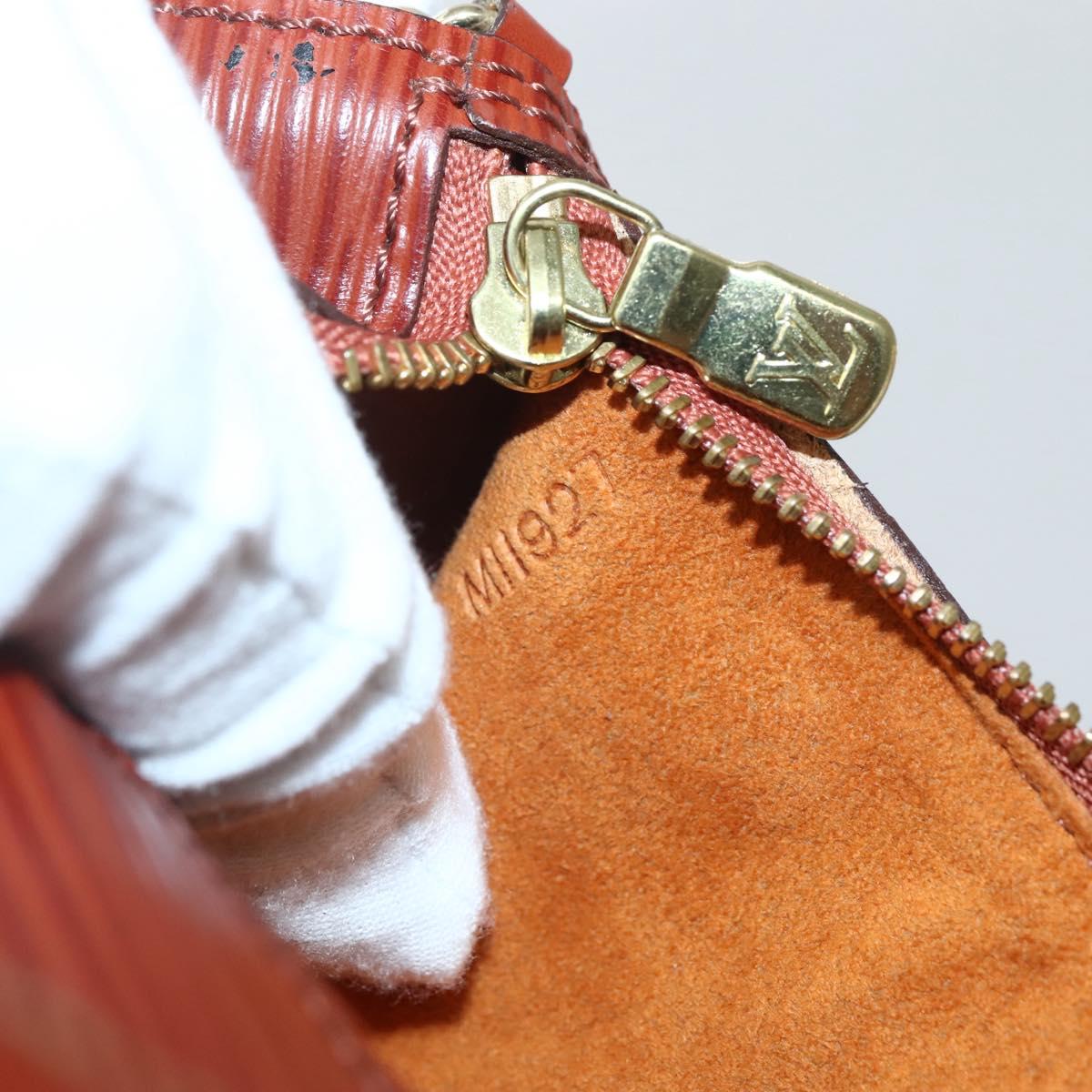 LOUIS VUITTON Epi Soufflot Pouch Accessory Pouch Brown LV Auth hk3075