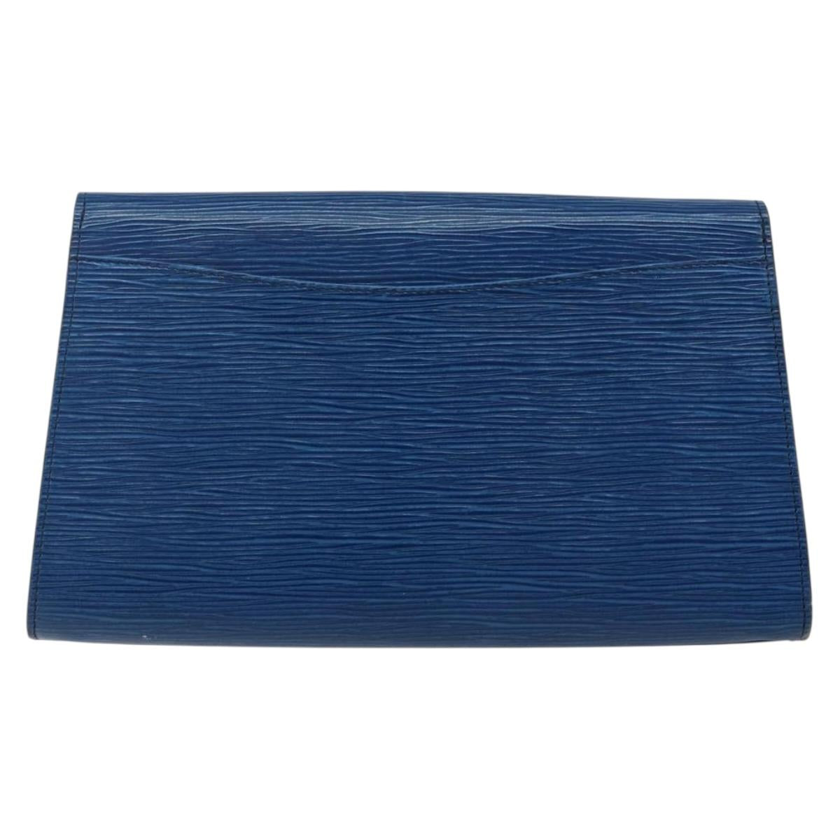 LOUIS VUITTON Epi Art Deco Clutch Bag Blue M52635 LV Auth hk3076