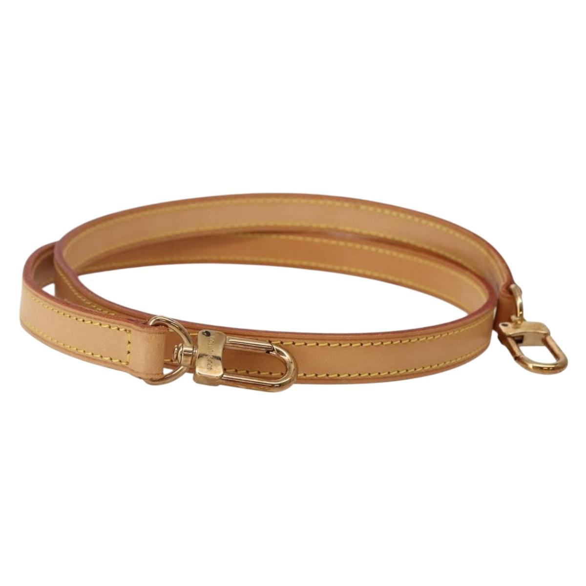 LOUIS VUITTON Shoulder Strap Leather 35.4"" Beige LV Auth hk3078