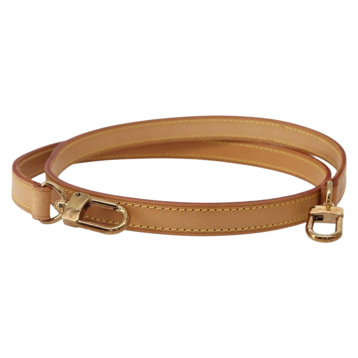 LOUIS VUITTON Shoulder Strap Leather 35.4"" Beige LV Auth hk3078
