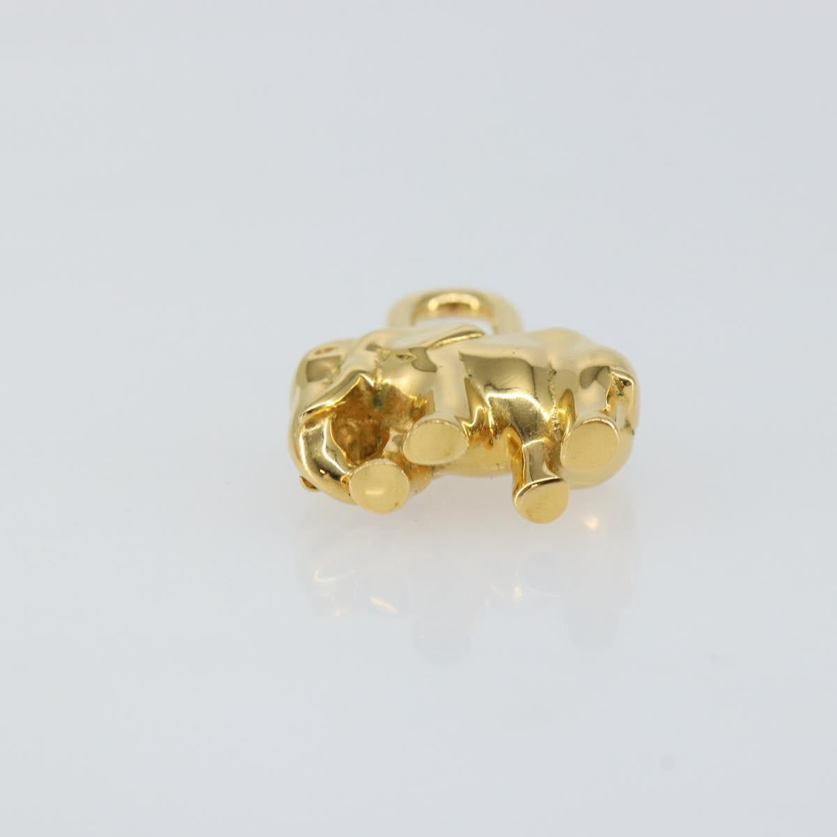 HERMES Elephant Cadena Charm metal Gold Auth hk3080