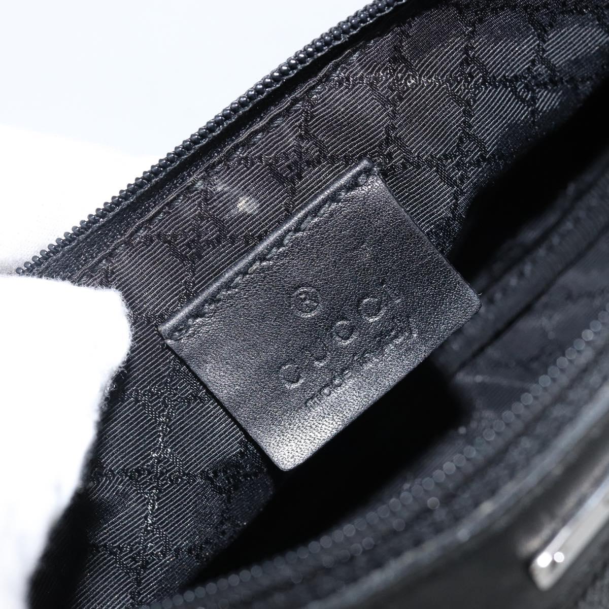 GUCCI Web Sherry Line Accessory Pouch Canvas Black Silver Red 92820 Auth hk3082