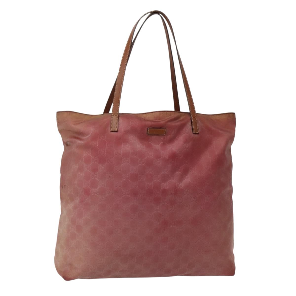 GUCCI GG Canvas Tote Bag Nylon Pink Gold 295252 Auth hk3085