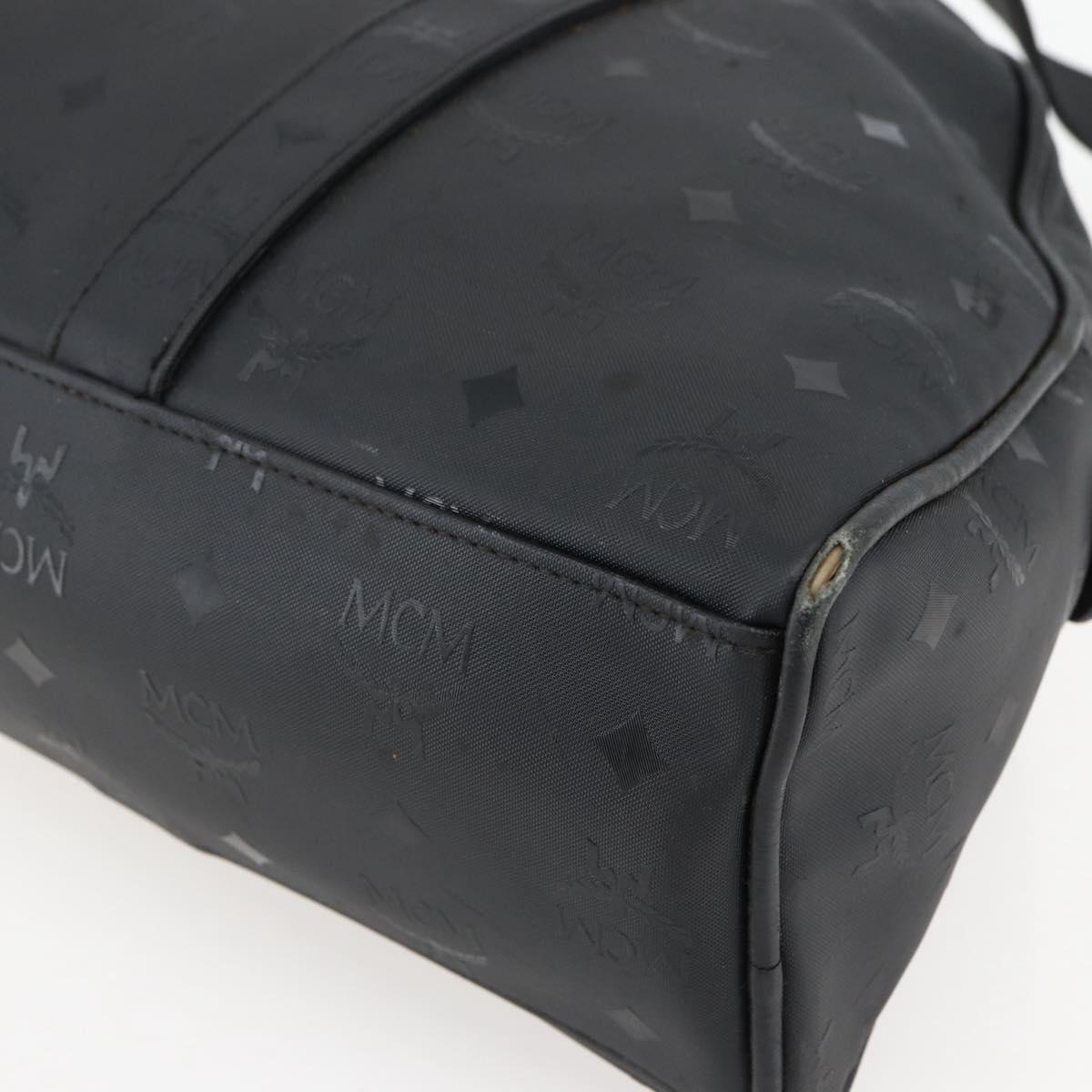 MCM Vicetos Logogram Shoulder Bag PVC Leather Black Gold Auth hk3093