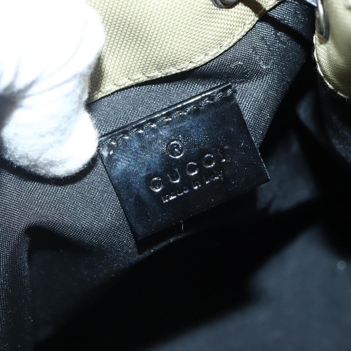 GUCCI Drawstring Pouch Nylon Beige 039 0973 Auth hk3094