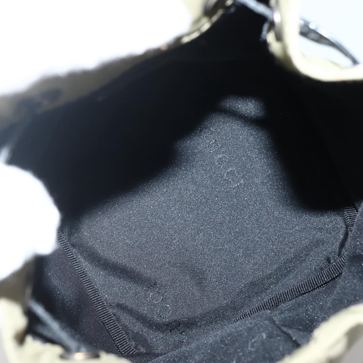 GUCCI Drawstring Pouch Nylon Beige 039 0973 Auth hk3094