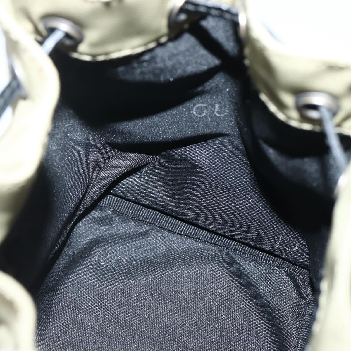 GUCCI Drawstring Pouch Nylon Beige 039 0973 Auth hk3094