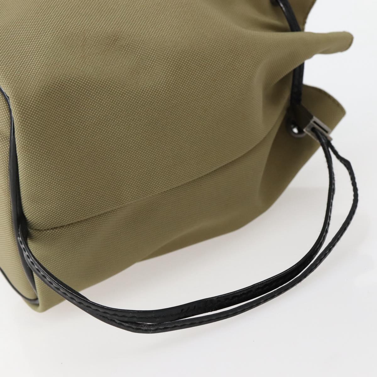 GUCCI Drawstring Pouch Nylon Beige 039 0973 Auth hk3094